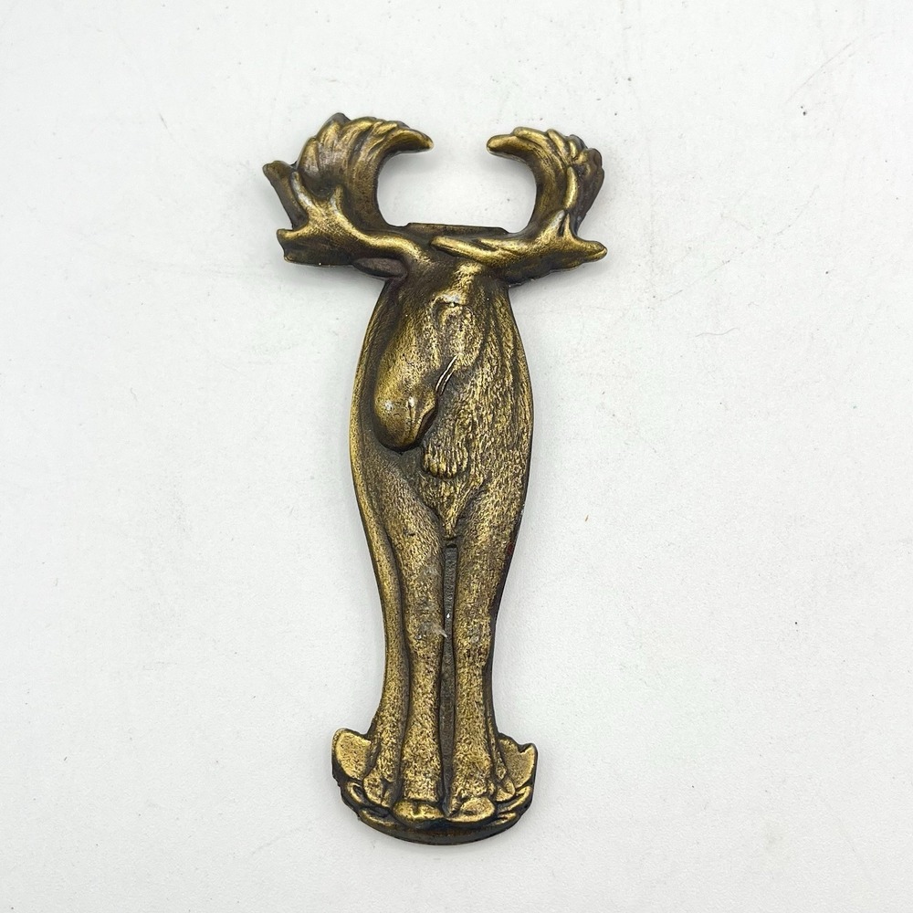 Vintage Moose Beer Bottle Opener Copper Bronze Metal Made In Canada